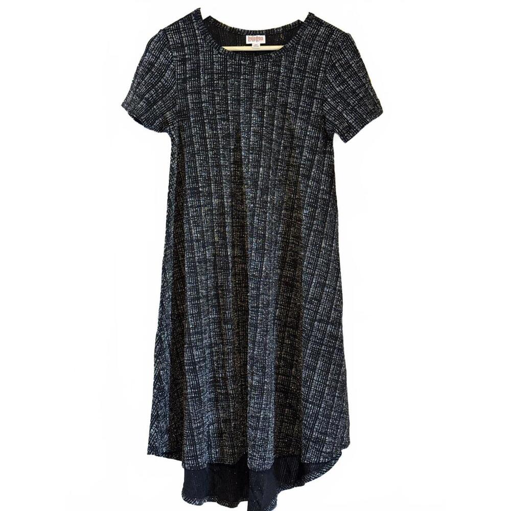 LuLaRoe Black and White Sprakle Patterned Women's Dress XS